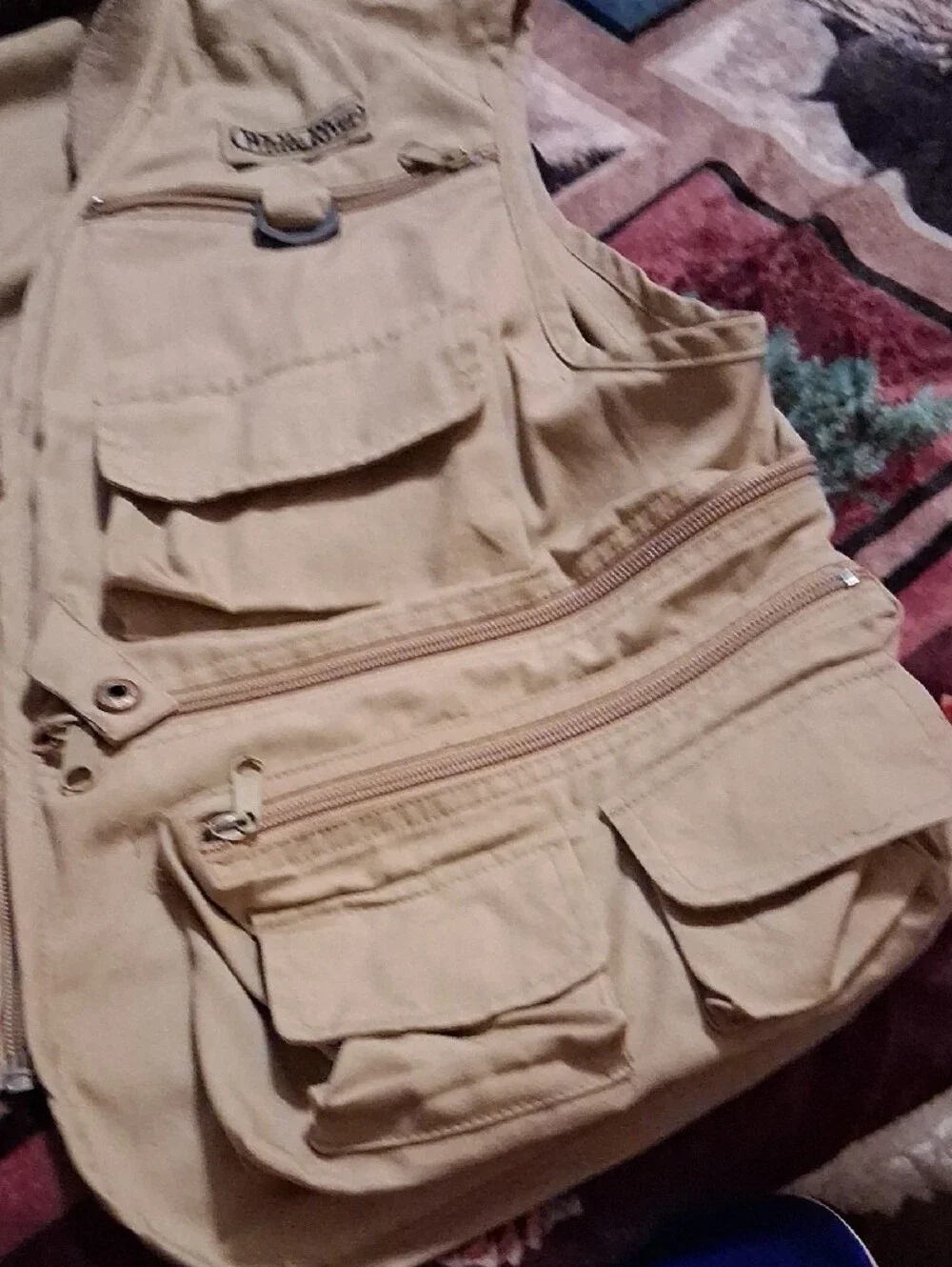 Men’s Khaki Multi-Pocket Outdoor Fishing Vest